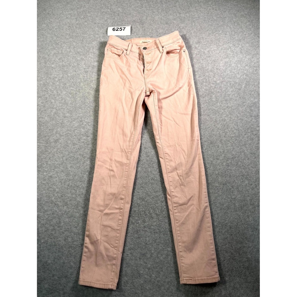 Levi's 721 Skinny Jeans Womens 26x30 Pink Denim Cotton Light Wash‎ High Rise